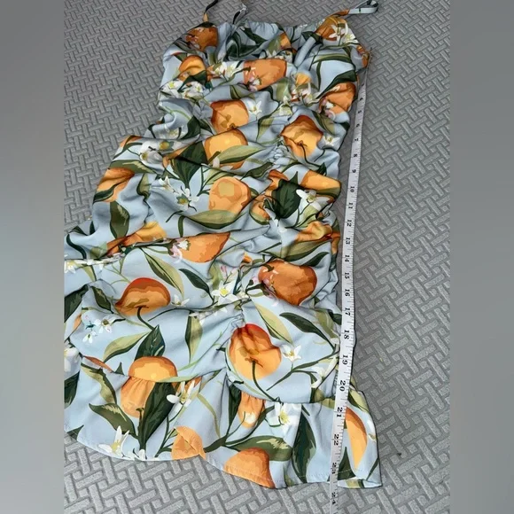 Cider Orange and Green Floral Mini Dress - Picture 6 of 9